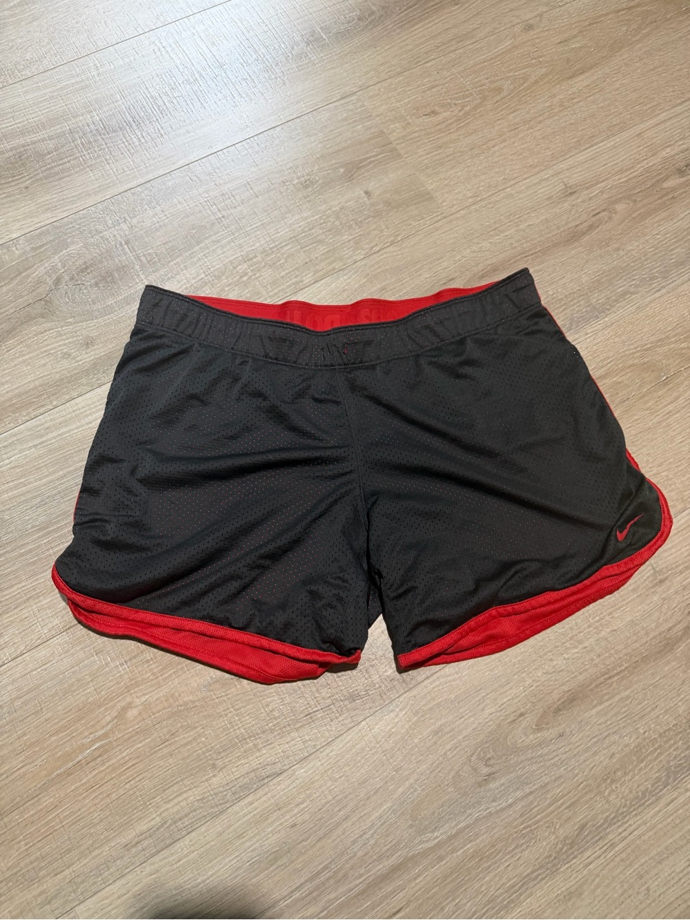 Nike Black & Red Performance Mesh Shorts